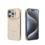 Custodia magnetica in PC senza cornice a copertura parziale per iPhone 15 Pro