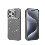Custodia magnetica in PC senza cornice a copertura parziale per iPhone 15 Pro