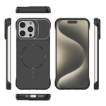 Custodia magnetica in PC senza cornice a copertura parziale per iPhone 15 Pro