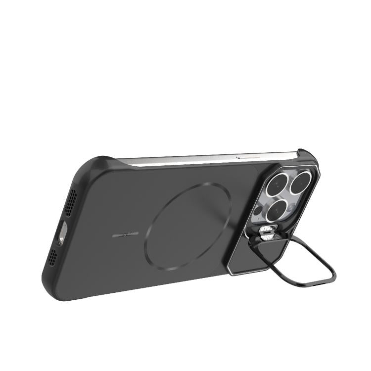 Custodia magnetica in PC senza cornice a copertura parziale per iPhone 15 Pro