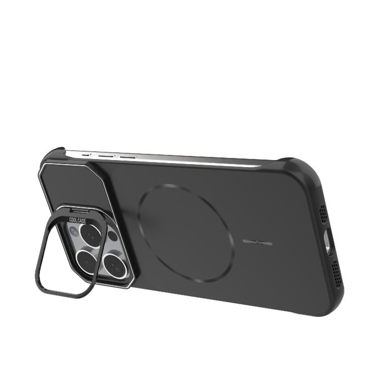 Custodia magnetica in PC senza cornice a copertura parziale per iPhone 15 Pro