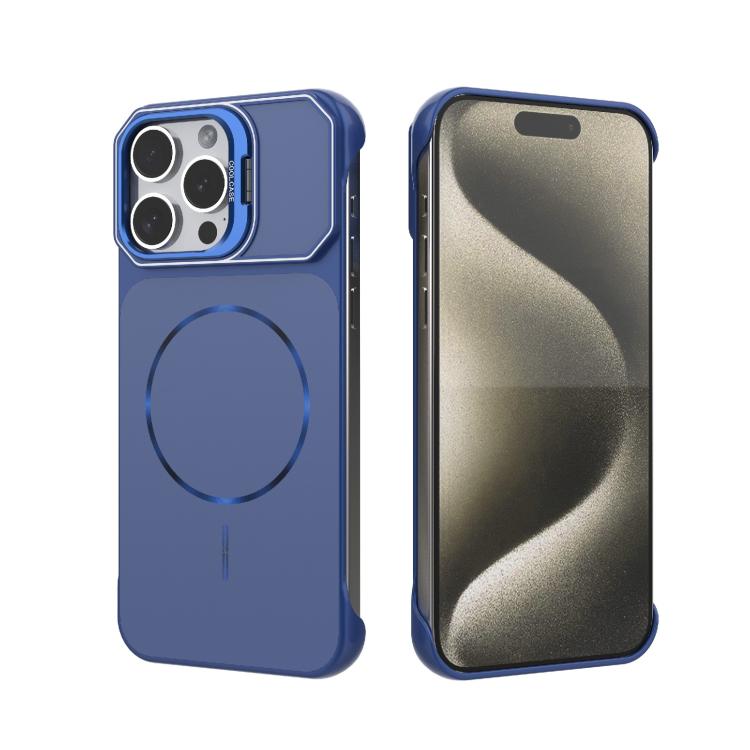Custodia magnetica in PC senza cornice a copertura parziale per iPhone 15 Pro