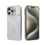 Custodia magnetica in PC senza cornice a copertura parziale per iPhone 15 Pro