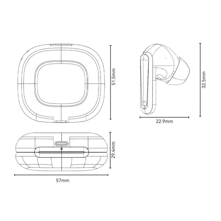 Auricolari Bluetooth Yesido TWS45 con doppia riduzione del rumore ANC+ENC., TWS45 Black, TWS45 White