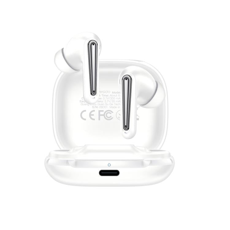 Auricolari Bluetooth Yesido TWS45 con doppia riduzione del rumore ANC+ENC., TWS45 Black, TWS45 White