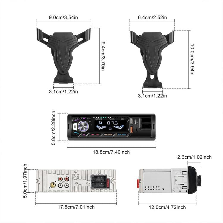 Autoradio universale Single-DIN con lettore MP3 e supporto per telefono., Standard without Memory Card, Standard with 32GB Memory Card