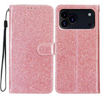 Custodia in pelle con glitter a libro per iPhone 18 Pro