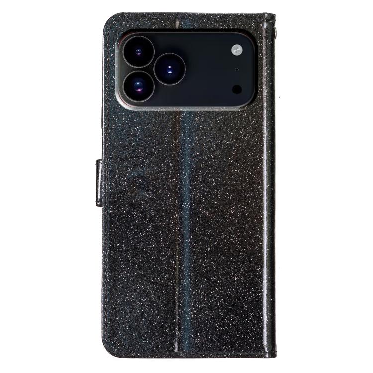 Custodia in pelle con glitter a libro per iPhone 18 Pro