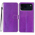 Custodia in pelle con glitter a libro per iPhone 18 Pro