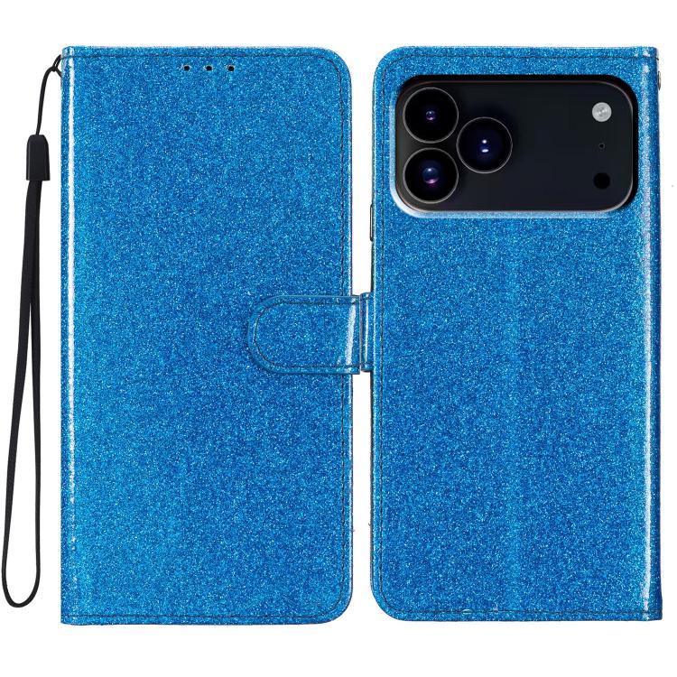 Custodia in pelle con glitter a libro per iPhone 18 Pro
