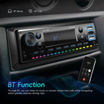 Autoradio universale singolo DIN con Bluetooth, lettore MP3 e radio FM., Standard without Memory Card, Standard with 64GB Memory Card