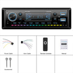 Autoradio universale singolo DIN con Bluetooth, lettore MP3 e radio FM., Standard without Memory Card, Standard with 64GB Memory Card