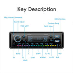 Autoradio universale singolo DIN con Bluetooth, lettore MP3 e radio FM., Standard without Memory Card, Standard with 64GB Memory Card