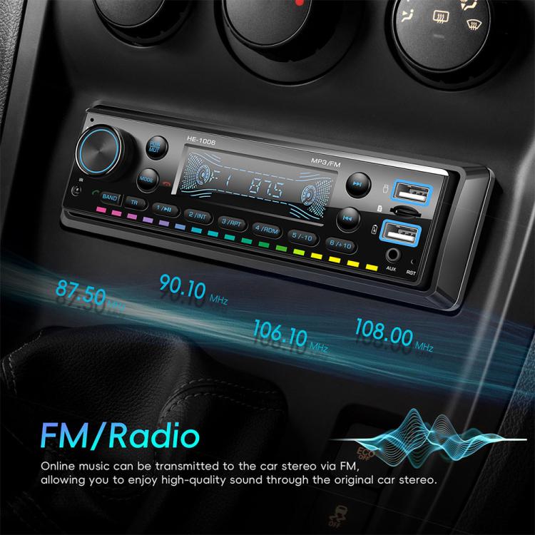 Autoradio universale singolo DIN con Bluetooth, lettore MP3 e radio FM., Standard without Memory Card, Standard with 64GB Memory Card