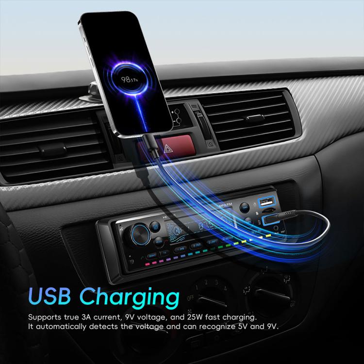 Autoradio universale singolo DIN con Bluetooth, lettore MP3 e radio FM., Standard without Memory Card, Standard with 64GB Memory Card