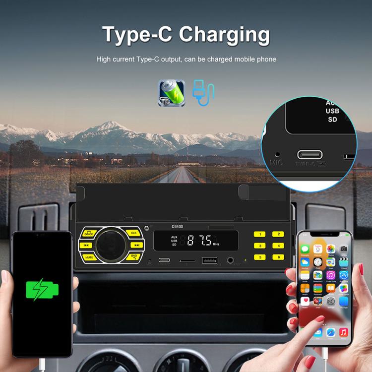 Autoradio universale Single-DIN con Bluetooth, lettore MP3, radio FM e supporto per telefono.