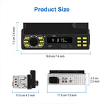 Autoradio universale Single-DIN con Bluetooth, lettore MP3, radio FM e supporto per telefono.
