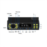 Autoradio universale Single-DIN con Bluetooth, lettore MP3, radio FM e supporto per telefono.