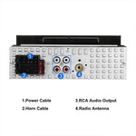 Autoradio universale Single-DIN con Bluetooth, lettore MP3, radio FM e supporto per telefono.