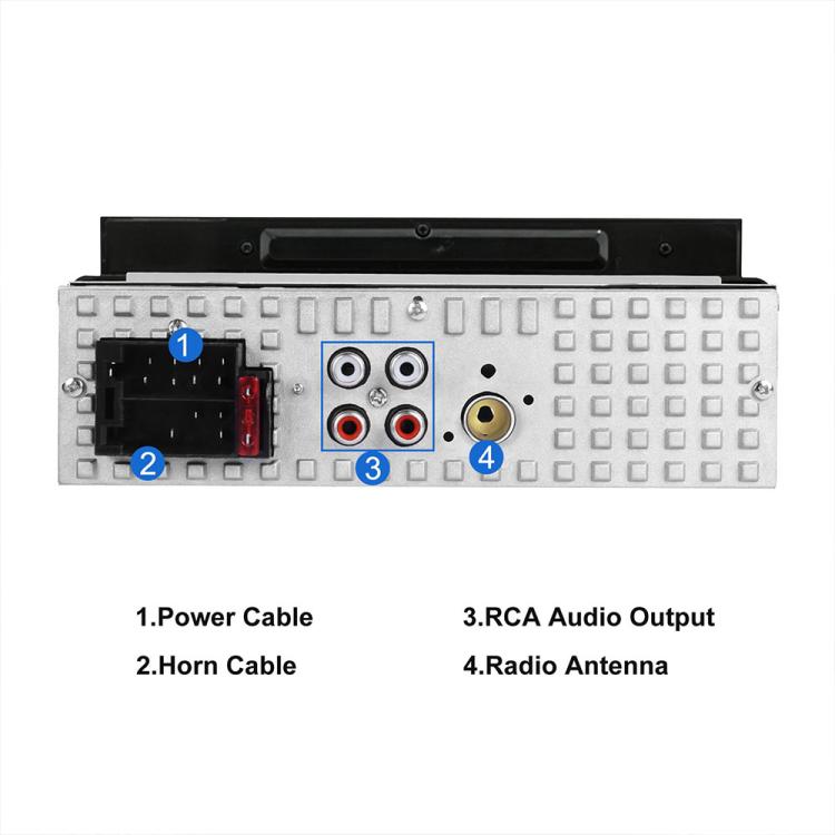 Autoradio universale Single-DIN con Bluetooth, lettore MP3, radio FM e supporto per telefono.