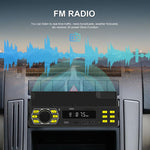 Autoradio universale Single-DIN con Bluetooth, lettore MP3, radio FM e supporto per telefono.
