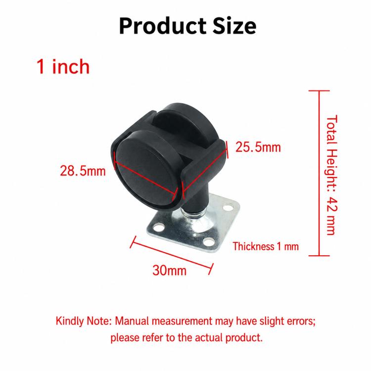 Confezione da 10 ruote piroettanti per montaggio su piastra, ruote piroettanti rinforzate per mobili, 1 inch, 1.25 inch, 1.5 inch, 2 inch