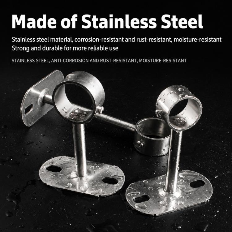 Adatto a tubi tondi da 25 mm. Staffa di montaggio a flangia in acciaio inox per asta stendibiancheria., 100mm, 150mm, 200mm, 250mm, 300mm, 350mm, 400mm, 500mm