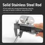Adatto a tubi tondi da 25 mm. Staffa di montaggio a flangia in acciaio inox per asta stendibiancheria., 100mm, 150mm, 200mm, 250mm, 300mm, 350mm, 400mm, 500mm