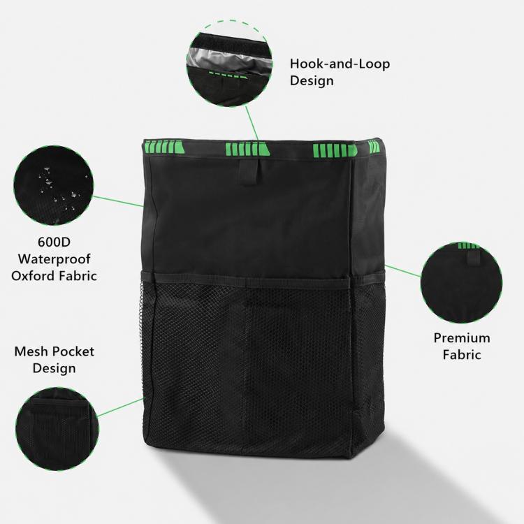 Borsa portaoggetti per auto, gancio per sedile posteriore, cestino della spazzatura, Black Green, Black, Black Green + Trash Bags, Black + Trash Bags, Black Green + Tissue Bag