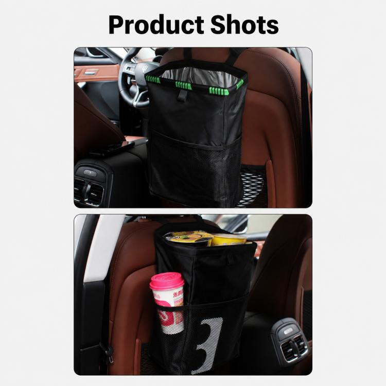 Borsa portaoggetti per auto, gancio per sedile posteriore, cestino della spazzatura, Black Green, Black, Black Green + Trash Bags, Black + Trash Bags, Black Green + Tissue Bag
