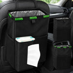 Borsa portaoggetti per auto, gancio per sedile posteriore, cestino della spazzatura, Black Green, Black, Black Green + Trash Bags, Black + Trash Bags, Black Green + Tissue Bag