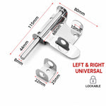 Serratura a scrocco scorrevole in acciaio inox 304, catenaccio a cilindro per porte, resistente, 4 inch, 6 inch, 8 inch