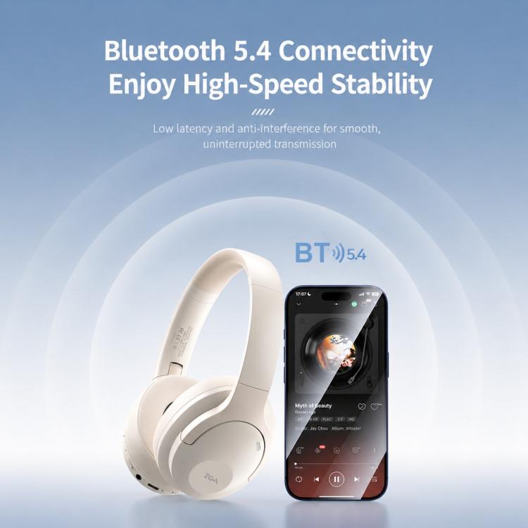 Auricolari Bluetooth ZGA TD02 con cancellazione attiva del rumore e cancellazione attiva del rumore (ANC) sovraurali.
