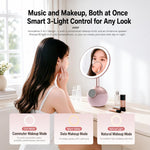 ZGA WX09 Specchio per il trucco magnetico multifunzione 4 in 1 con altoparlante Bluetooth
