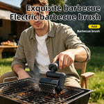 Spazzola elettrica per la pulizia della griglia del barbecue con 3 testine intercambiabili e guanti.