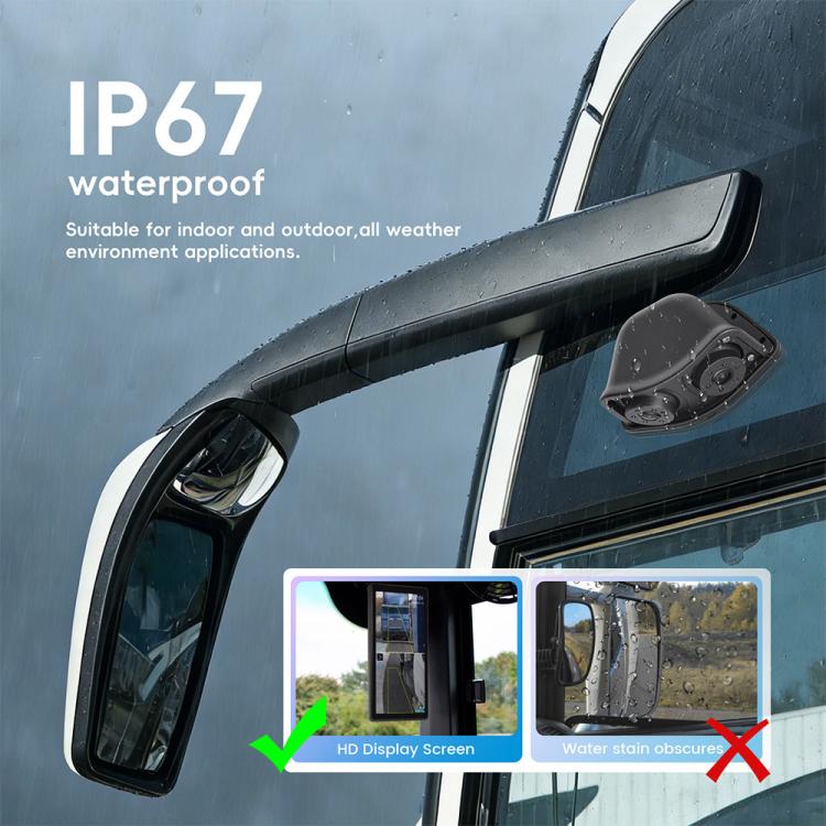 Specchietto retrovisore elettronico digitale HD cablato da 10,36 pollici per camion con touchscreen e DVR BSD., without Memory Card, with 64GB Memory Card