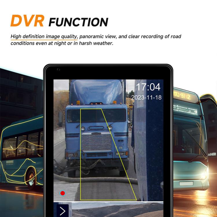 Specchietto retrovisore elettronico digitale HD cablato con touchscreen da 10,36 pollici per camion, set 2 in 1 con DVR BSD.