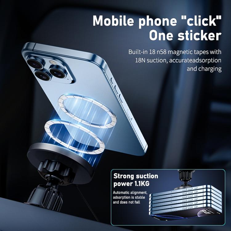 Supporto magnetico in acrilico per caricabatterie wireless da auto MDX-T8