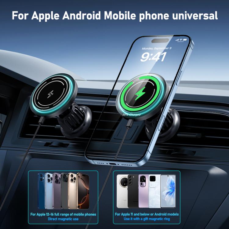 Supporto magnetico in acrilico per caricabatterie wireless da auto MDX-T8