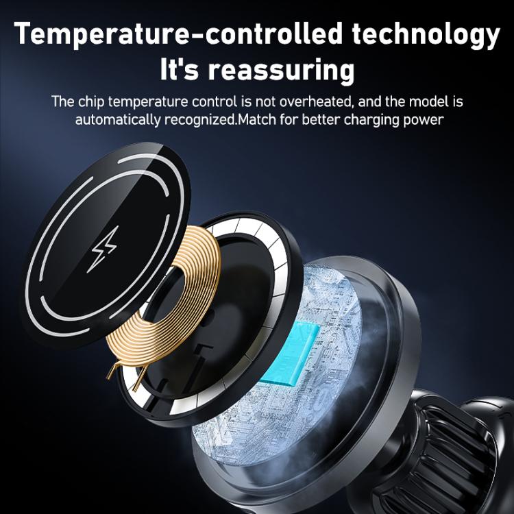Supporto magnetico in acrilico per caricabatterie wireless da auto MDX-T8