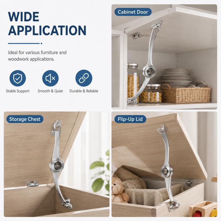 Asta di supporto meccanico per anta a sollevamento mobile, componenti per ferramenta per mobili, Knife Shape, Little Elf Flip-Up, Heavy Duty Flip-Up
