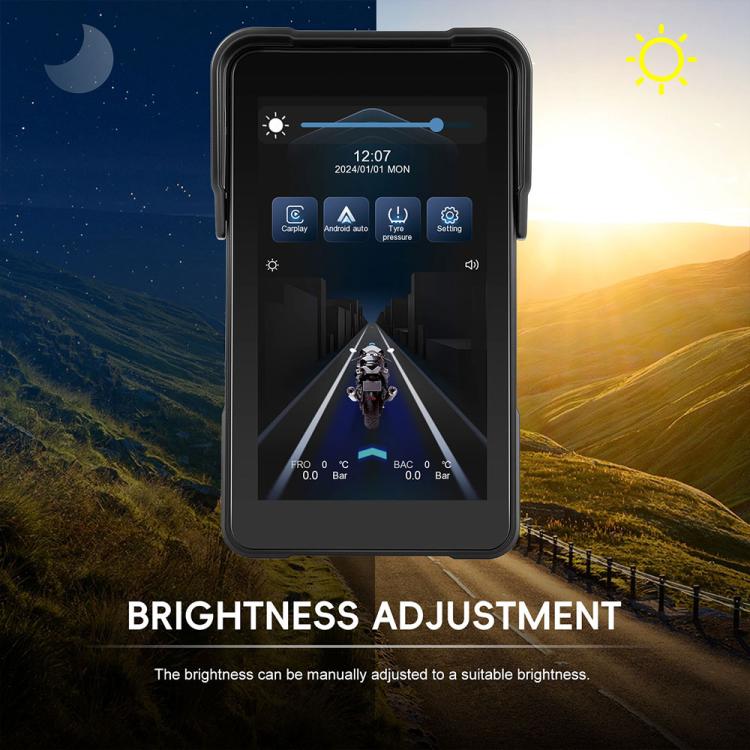 Navigatore GPS portatile impermeabile verticale da 5 pollici per moto, compatibile con CarPlay., Standard, Standard+Tire Pressure Monitor