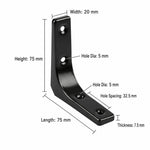 Semplici staffe di supporto ad angolo retto a forma di L in acciaio laminato a freddo per mensole a muro., 3 inch, 4 inch, 5 inch, 6 inch, 8 inch, 10 inch, 12 inch, 16 inch