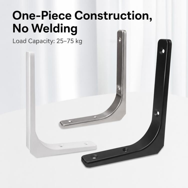 Semplici staffe di supporto ad angolo retto a forma di L in acciaio laminato a freddo per mensole a muro., 3 inch, 4 inch, 5 inch, 6 inch, 8 inch, 10 inch, 12 inch, 16 inch