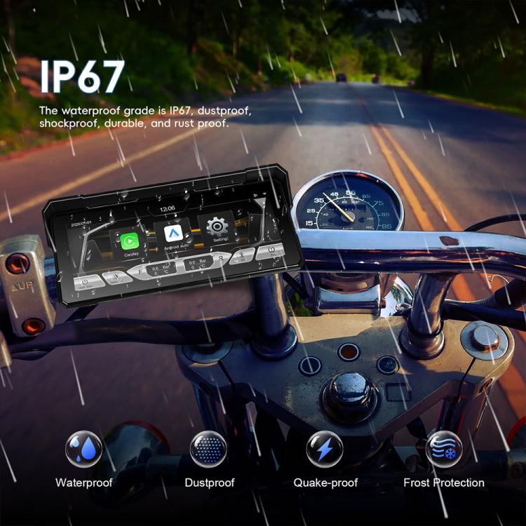 Navigatore GPS portatile da 8,1 pollici impermeabile e wireless per moto, compatibile con CarPlay., Standard, Standard+Tire Pressure Monitor