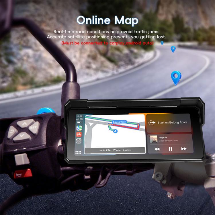 Navigatore GPS portatile da 8,1 pollici impermeabile e wireless per moto, compatibile con CarPlay., Standard, Standard+Tire Pressure Monitor