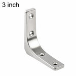Semplici supporti ad angolo retto curvi a forma di L in acciaio inossidabile per mensole da parete., 3 inch, 4 inch, 5 inch, 6 inch, 8 inch, 10 inch, 12 inch