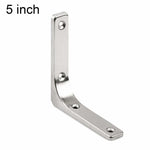Semplici supporti ad angolo retto curvi a forma di L in acciaio inossidabile per mensole da parete., 3 inch, 4 inch, 5 inch, 6 inch, 8 inch, 10 inch, 12 inch