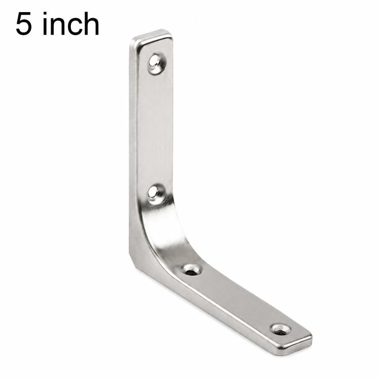 Semplici supporti ad angolo retto curvi a forma di L in acciaio inossidabile per mensole da parete., 3 inch, 4 inch, 5 inch, 6 inch, 8 inch, 10 inch, 12 inch