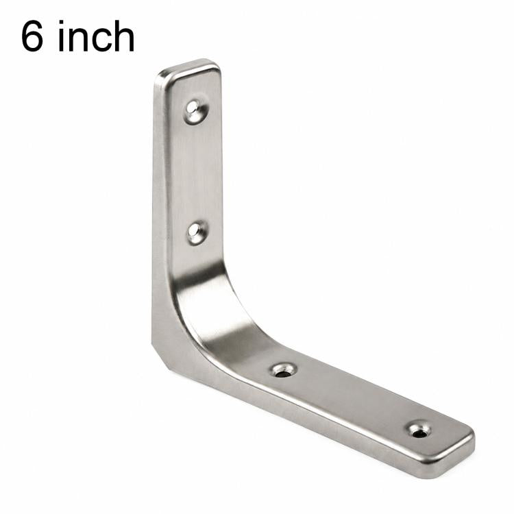 Semplici supporti ad angolo retto curvi a forma di L in acciaio inossidabile per mensole da parete., 3 inch, 4 inch, 5 inch, 6 inch, 8 inch, 10 inch, 12 inch